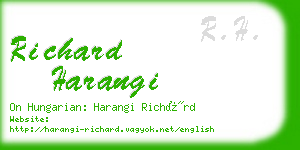 richard harangi business card
